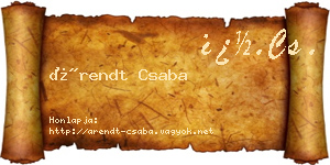 Árendt Csaba névjegykártya