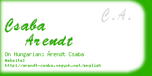 csaba arendt business card